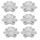 Kit 2 Castiçais de Vidro Flor de Lótus Porta Vela Decorativo para Mesa