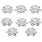 Kit 2 Castiçal Porta Vela Flor de Lótus em Vidro Decorativo Suporte para Velas Enfeite de Mesa