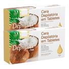Kit 2 Cera Quente Depilatória Profissional Coco Depilflax Barra 1Kg Grande