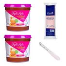 Kit 2 Ceras Depilatórias Hidrossolúvel Mel 300g Depil Mais e Perlon Santa Clara Gramatura 80