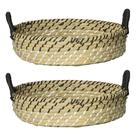 Kit 2 Cesta Redondo Seagrass Natural 30cm