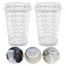 Kit 2 Cesto De Roupas Sujas Multiuso Telado Tampa 60l Branco