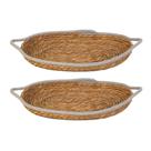 Kit 2 Cesto Multiuso De Fibra Natural Com Alça 42x24cm