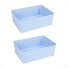 Kit 2 Cesto Multiuso Decorativo Azul 19x13,5x6,5Cm