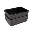 Kit 2 Cesto Multiuso Decorativo Preto 19x13,5x6,5Cm