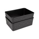 Kit 2 Cesto Multiuso Decorativo Preto 19x13,5x6,5Cm