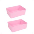Kit 2 Cesto Multiuso Decorativo Rosa 19x13,5x6,5Cm