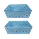 Kit 2 Cesto Multiuso Organizador Premium Azul 123Organizei