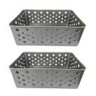 Kit 2 Cesto Multiuso Organizador Premium Cinza 123Organizei