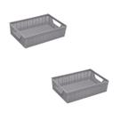Kit 2 Cesto Organizador Juta A3 11,5 L 45x32x9,5 Cm CINZA