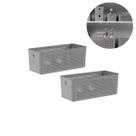 Kit 2 Cesto Organizador Multiuso Lavanderia Flow 6,6L Chumbo