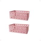 Kit 2 Cesto Organizador Multiuso P 19X13,8X6,5Cm Rose
