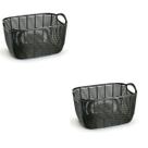 Kit 2 Cesto Organizador Multiuso Vime Médio 30x21x17Cm Preto