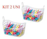 KIT 2 Cesto P/ Prendedores Plástico Casar Fit Cristal 898 KIT 2 Cesto P/ Prendedores Plástico Casar Fit Cristal 898