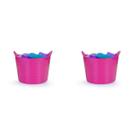 Kit 2 Cestos Balde Flexível C/Alça 15L Rosa- Fersil