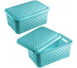 Kit 2 Cestos Caixa Rattan Organizador Multiuso 7,8 L Tyfany