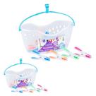 Kit 2 Cestos e 32 Pregadores De Roupas Prendedores Varal