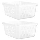 Kit 2 Cestos Multiuso Organizador Médio Transparente 20x15x6