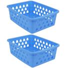 Kit 2 Cestos Multiuso Pequeno Azul 12x6x16cm PP 1028 Uninjet Kit 2 Cestos Multiuso Pequeno Azul 12x6x16cm PP 1028 Uninjet