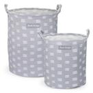 Kit 2 Cestos Multiuso Tecido 43l E 23l Cinza Riscas