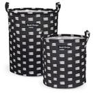 Kit 2 Cestos Multiuso Tecido 43l E 23l Preto Riscas