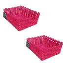 Kit 2 Cestos Organizador De Croche Retangular 26 x 18cm