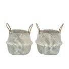 Kit 2 cestos organizadores multiuso decorativo branco seagrass - Oikos