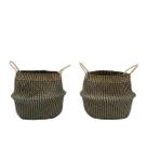 Kit 2 cestos organizadores multiuso decorativo marrom seagrass - Oikos