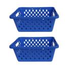 Kit 2 Cestos Organizadores Pequeno 800 ML Azul 16x12x6cm Kit 2 Cestos Organizadores Pequeno 800 ML Azul 16x12x6cm