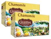 kit 2 CHÁ CHAMOMILE CELESTIAL SEASONINGS 20 SACHÊS 25G