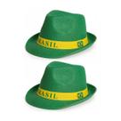 Kit 2 Chapéu Panamá Seleção Brasil Verde Amarelo Copa Mundo