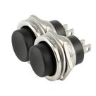 Kit 2 chave push button sem trava 2 polos metálica 13mm comando elétrico Kit 2 chave push button sem trava 2 polos metálica 13mm comando elétrico