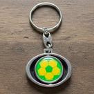 Kit 2 Chaveiro Resistente Bola de Futebol Giratório de Metal