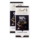 Kit 2 Chocolate Lindt Excellence 90% Cocoa Supreme Dark 100g