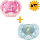 Kit 2 Chupetas Avent Ultra Air/Soft Decoradas 6-18M