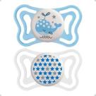 Kit 2 Chupetas Azul 0-6 meses Light Brilha no Escuro Chicco