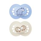 Kit 2 Chupetas Bico de Silicone Sayings 6m+ Azul - MAM