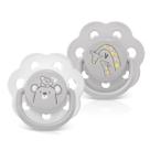 Kit 2 Chupetas Lillo Candy Style Bico Redondo Silicone com Alças 0 a 6 Meses