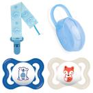 Kit 2 Chupetas Mam Supreme 0-6m com Prendedor Urso + Case Kit 2 Chupetas Mam Supreme 0-6m com Prendedor Urso + Case