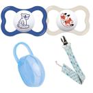 Kit 2 Chupetas Mam Supreme 6m+ c/ Prendedor Buba + Case