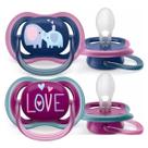Kit 2 Chupetas Ultra Air Love Azul SCF329/22 Rosa Philips Avent