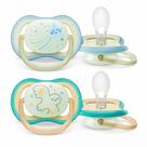 Kit 2 Chupetas Ultra Air Noturna De 6-18 Meses Dupla Verde Menino - Philips Avent