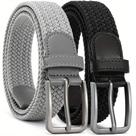 Kit 2 Cintos Elástico Trançado para Homem Cinto Casual Preto e Cinza