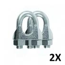 Kit 2 Clips Grampado para Cabo de Aço 10mm 3/8''