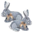 Kit 2 Coelhos Pelúcia Tuka Peludinho Com Laço 28CMS - Azulado Mesclado