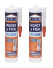 KIT 2 COLA CASCOLA MONTA E FIXA PL600 INTERNO EXTERNO 375g FORTE