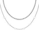 Kit 2 Colares Mini Corações Cordão Baiano Folheado Prata 925
