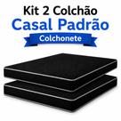 Kit 2 Colchão de Casal Espuma D20 138x188x8cm Padrão Colchonete Macio confortável e Resistente Multiuso Kit 2 Colchão de Casal Espuma D20 138x188x8cm Padrão Colchonete Macio confortável e Resistente Multiuso