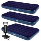 Kit 2 Colchões Infláveis Solteiro + 1 Colchão Casal Flocked Comfort com Bomba Manual Vg Plus