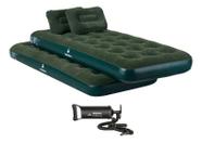 Kit 2 Colchoes Inflaveis Solteiro Camping Com Inflador 185cm Cinza